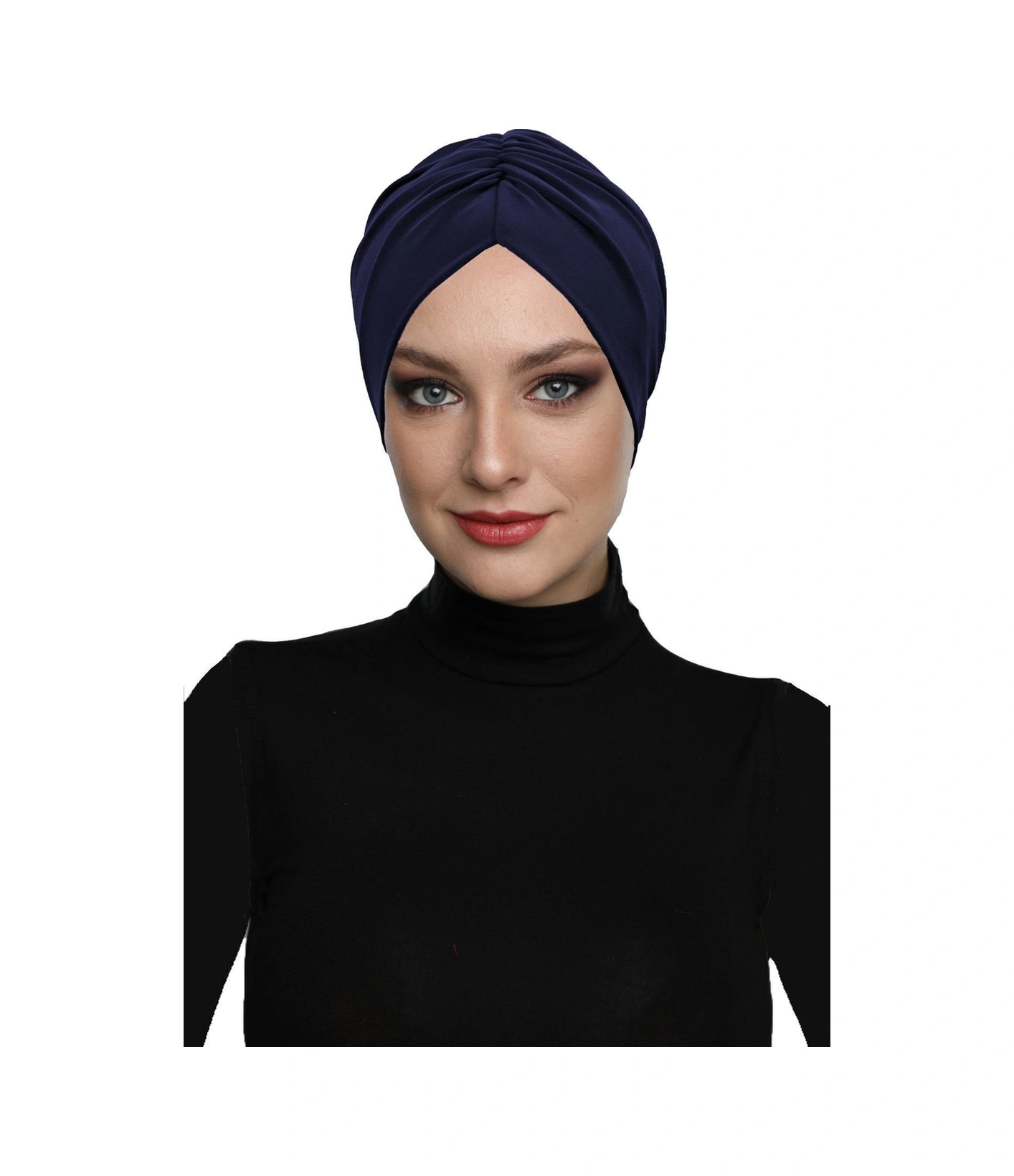 Büzme Çift Taraflı Lacivert Hazır Türban Tesettür Havuz Bonesi Lacivert