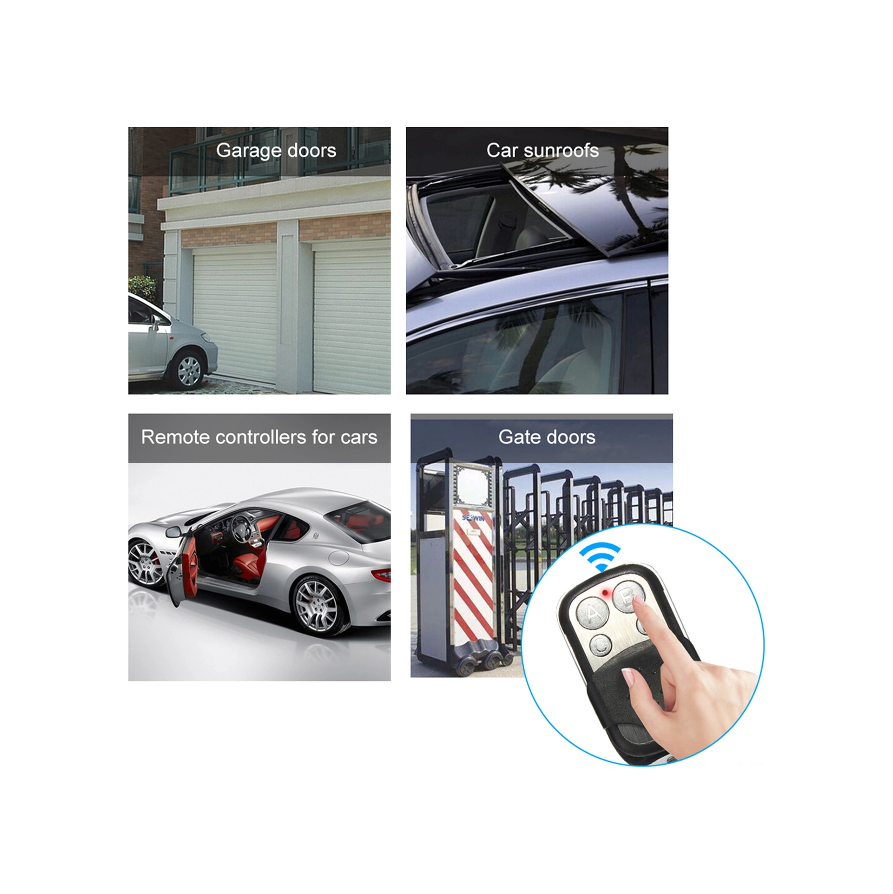 Youtek 433mhz 4 Tuşlu Akıllı Kopyalama Kumanda - Elektrikli Pencere/kapı İçin Kopyalama Fonksiyonu, 12v Pil Dahil Model: Ak12