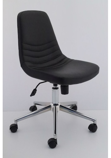 Siyah Deri Rahat Ofis Çalışma Sandalyesi