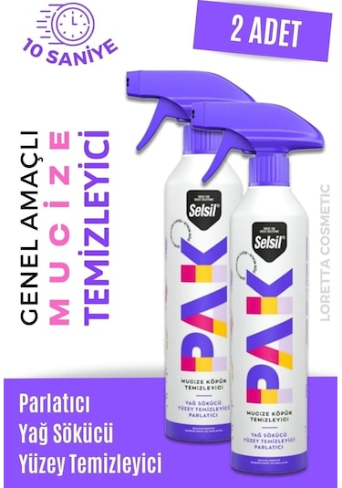 Selsil Pak 500 Ml X2 Mucize Köpük Temizleyici Sprey
