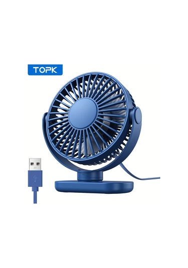 Boatshop1 Mavi Topk Kişisel Usb Klipsli Masa Fanı Fırçasız Motor Sessiz Güçlü Hava Akışı Taşınabilir Mini Fan