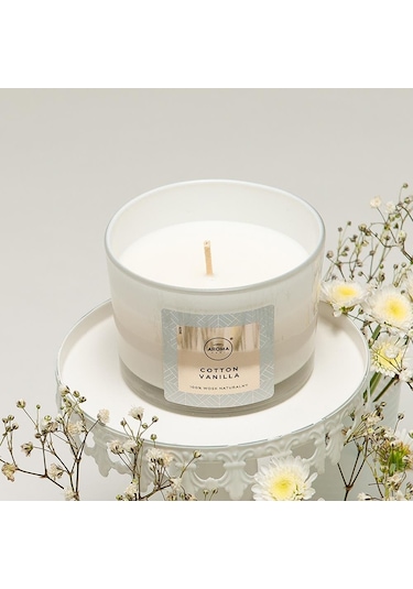 Aroma Home Elegance Kokulu Mum Cotton Vanilla 115 G