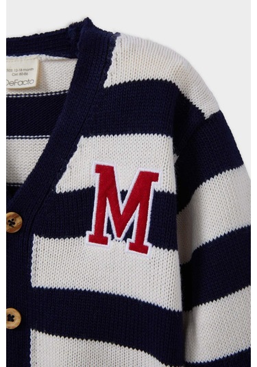 Defacto Erkek Bebek Düğmeli Çizgili Hırka C8857a525aunv241 Lacivert