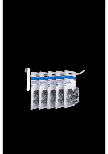 20 Cm - 100 Adet Beyaz Tel Pano Kancası Raf Askısı Beyaz