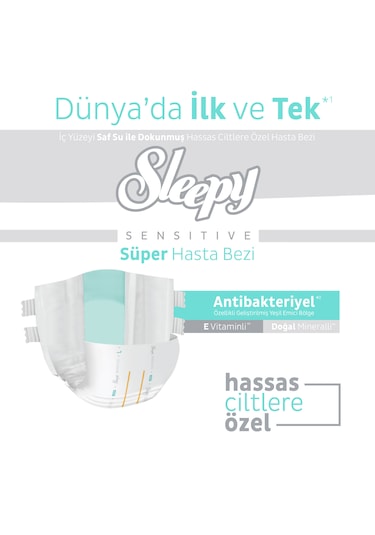 Sleepy Sensitive Antibakteriyel Süper Yetişkin Hasta Bezi Large 30x2 60 Adet L