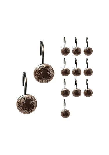 12 Adet Antik Duş Perdesi Kancası Banyo Duş Çubukları İçin Perde Halkaları Kancaları Fotoğraf Rengi Diğer