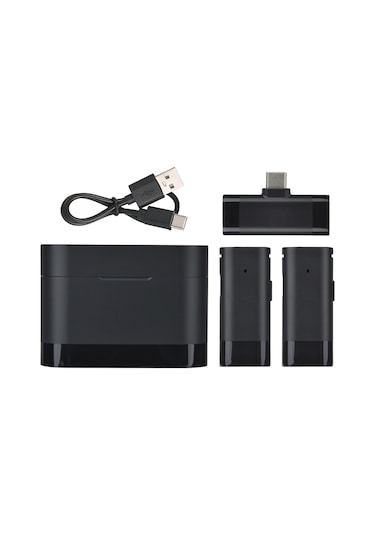 Youtek Type-c Arayüzlü İki Mikrofonlu Kablosuz Kolluk Mikrofonu, Gürültü Azaltma Fonksiyonuyla Canlı Yayın Ve Röportaj İçin Şarj Kutusuyla