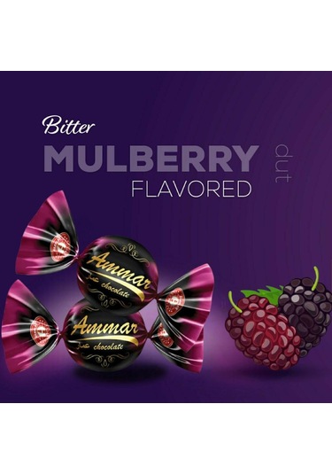 Ammar Çikolata Bitter Kaplamalı Dut Aromalı Bayramlık İkramlık 300 G