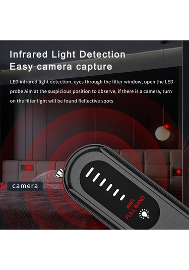 Geeroyoo Taşınabilir Rf Sinyal Dedektörü - Gps Takip, Dinleme Cihazı Tespiti İçin 6 Seviye Hassasiyetli Kablosuz Tarayıcı 100mhz-2.7ghz