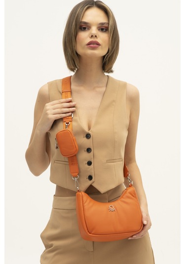 Benetton Bnt 1271 Çapraz Çanta Std / Turuncu Turuncu