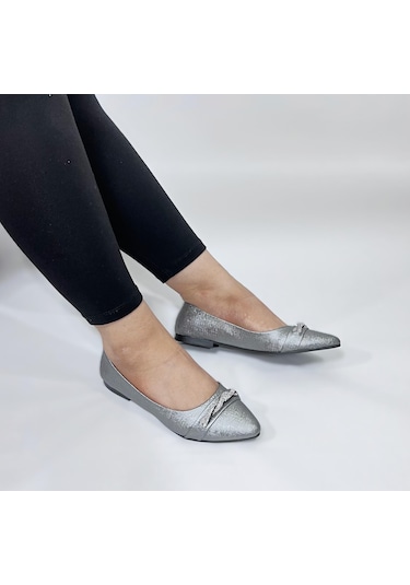 Fiyra 4006 Platin Örgü Taşlı Şık Düğünlük Günlük Bayan Babet 001