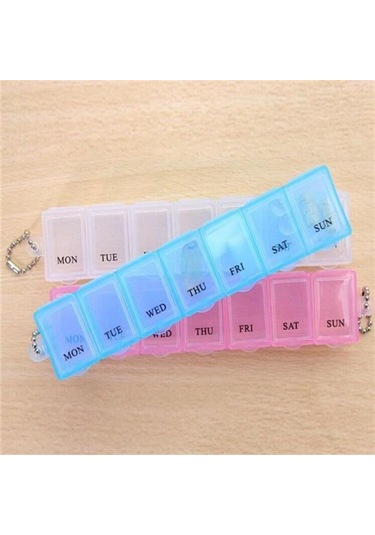 Pembe 7 Gün Haftalık Hap İlaç Kutusu Tutucu Saklama Kabı Vaka Sağlık Hap Kutuları