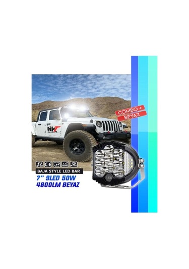 Offroad Projektör Beyaz Led Lamba 7 Inç Baja Stil 1 Adet