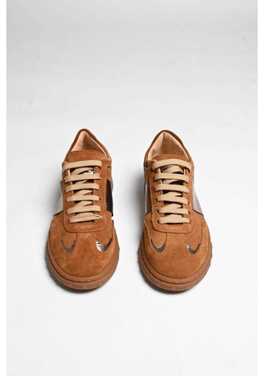 Bestello Bağcıklı Kauçuk Taban Sneaker 101-gumk-01 Kadın Ayakkabı Taba Suet