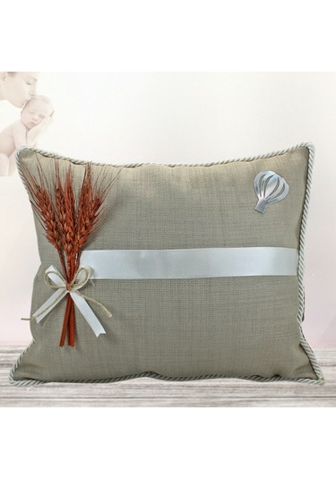 Süslebabypartystore Kuru Çiçek Tanzimli, Jüt Kumaş Takı Yastığı Çok Renkli