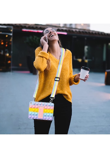 Novstrap İpad Mini 7 A17 Pro İpad Mini 6 A15 İle Uyumlu Kılıf Popit Tablet Kılıfı Askılı Standlı Standlı Kapak