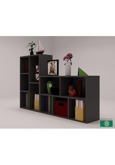 Kitaplık,dosyalık Açık Raf Antrasit&beyaz