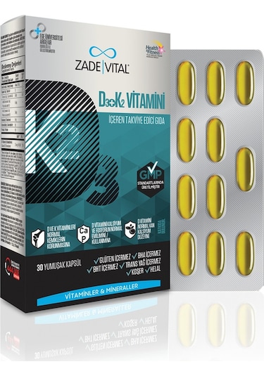 Zade Vital D3 K2 Vit Blister 30 Kapsül