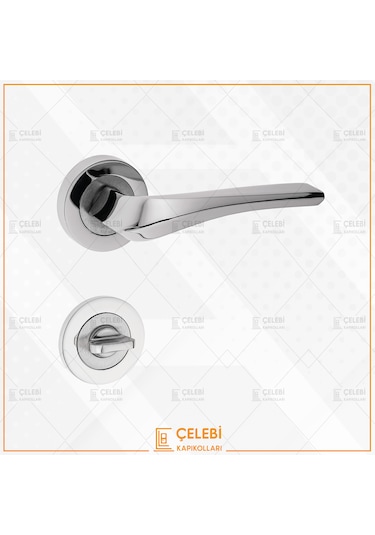 Venüs Kol Yuvarlak Rozetli Nikel Saten Wc Kapı Kolu