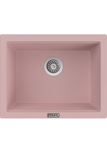 Polex Cristalüx Granit Evye P-09 Pembe Tezgah Altı Ve Tezgah Üstü Kare Mutfak Evyesi 55.5x43.5 CM