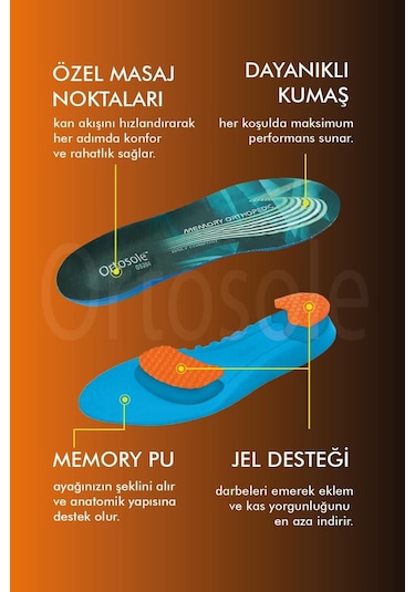 Ortosole OS204 Memory Jel Ortopedik İç Tabanlık