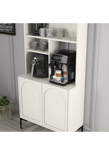 Lyon Kahve Köşesi 80cm - Krem / Siyah