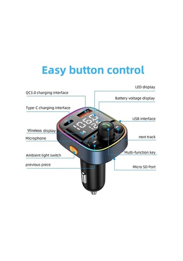 Artfulabode Verici U Sones Serbest Şarj Qc3.0 Pd Mp3 Kiti Hızlı Fm Eller Disk Çalar C87b Araç Bluetooth 5.0