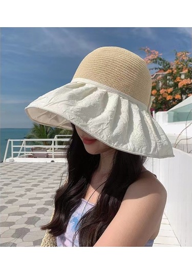 Kadınlar İçin Şık Örme Güneşlik Şapka, Yüzü Koruyan Geniş Kenarlı Kova Tasarım, Yaz Modasına Uygun Trend Aksesuar Yeşil