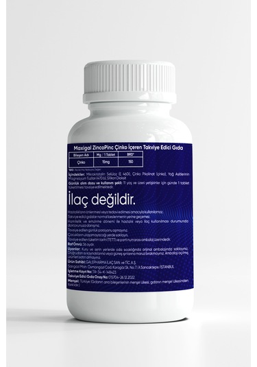 Maxigal Zincopinc Çinko Vitamin 15 Mg 120 Tablet