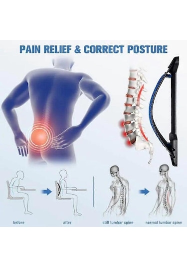 Sırt Desteği Siyah - Ayarlanabilir Bel Desteği - Alt Sırt Ağrılarından Kurtulma B Diğer