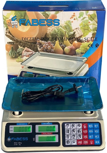 Dijital Göstergeli Elektronik Bakkal Kasap Manav Terazisi 40 Kg Çok Renkli