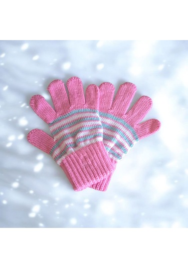 Kız Çocuk Eldiven Pembe 4-8 Yaş Pembe