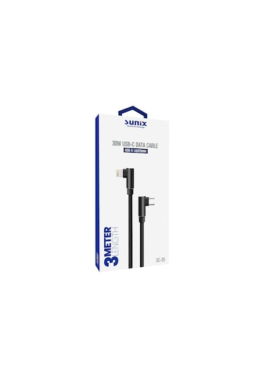 SC-26 3 Metre 30W Usb-C Lightning Data ve Şarj Kablosu
