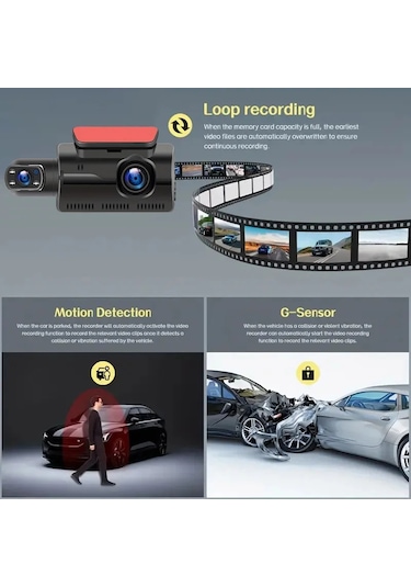Arabalar Için 1080p Dash Cam Çift Kamera 3ınch Recorder Video Wifi Araba Dvr Döngü X17-no Wıfı-2cam None