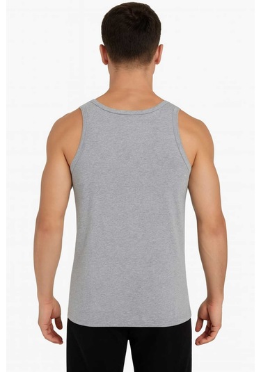 Gri Askılı Erkek Atlet Avantajlı Paket 5 Adet %100 Pamuk Gri