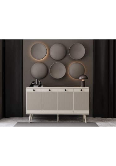 Melura Konsol 160 Cm %100 Mdf Lake Ahşap Ayaklı Kumtaşı