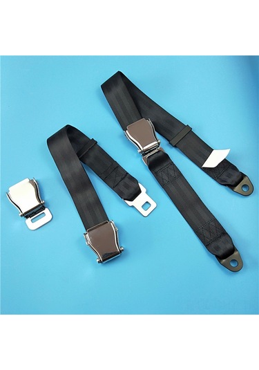 Aubyhe Universal Uygulanabilir 1280mm-850mm Uzunluk Ayarabilir İki Noktalı Uçak Koltuk Emniyet Kemeri