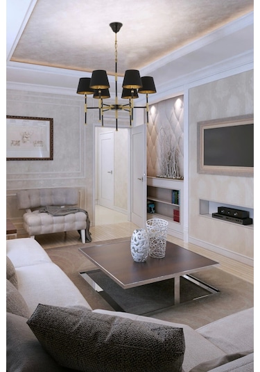Siyah Boyalı Modern Avize Avonnı Av-66110-6bsy Siyah