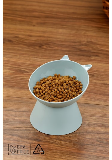 Yüksek Ayaklı Evcil Hayvan Mama Kabı - Mavi