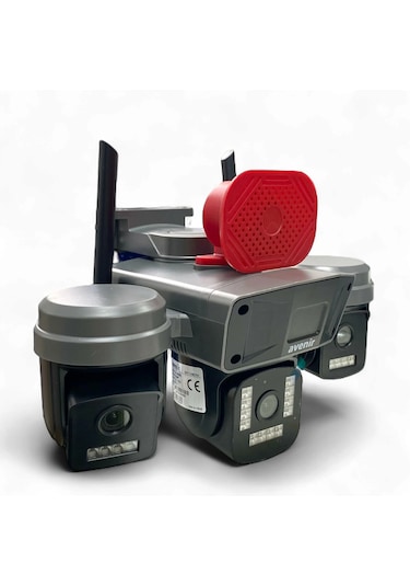 Veesky+ S308 3 Kameralı 6mp 4k Ultrahd Wifi Kamera Siren Gece Görüş