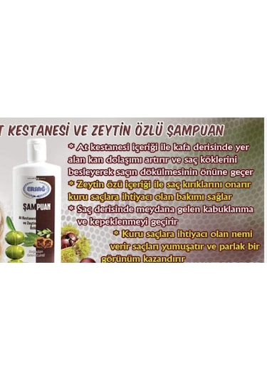 Ersağ At Kestanesi ve Zeytin Özlü Şampuan 300 ML