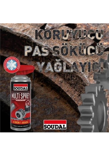 Soudal Multi Sprey 400 Ml Pas Sökücü Çok Amaçlı Yağlayıcı