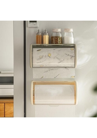 Kayısı Duvara Montaj Rulo Kağıt Tutucu Temizle Toz Geçirmez Kapak Modern Banyo Mutfak Kağıdı Havlu Kağıt Dispenseri Organizatör Saklama Kutusu