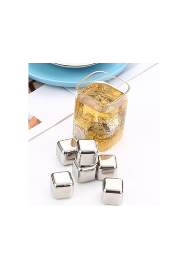 304 Paslanmaz Çelik Buz Küpü Buz Tartar Seti Geri Dönüştürülebilir Metal Çabuk Dondurulmuş Buz Küpleri - Gri Sd Gri