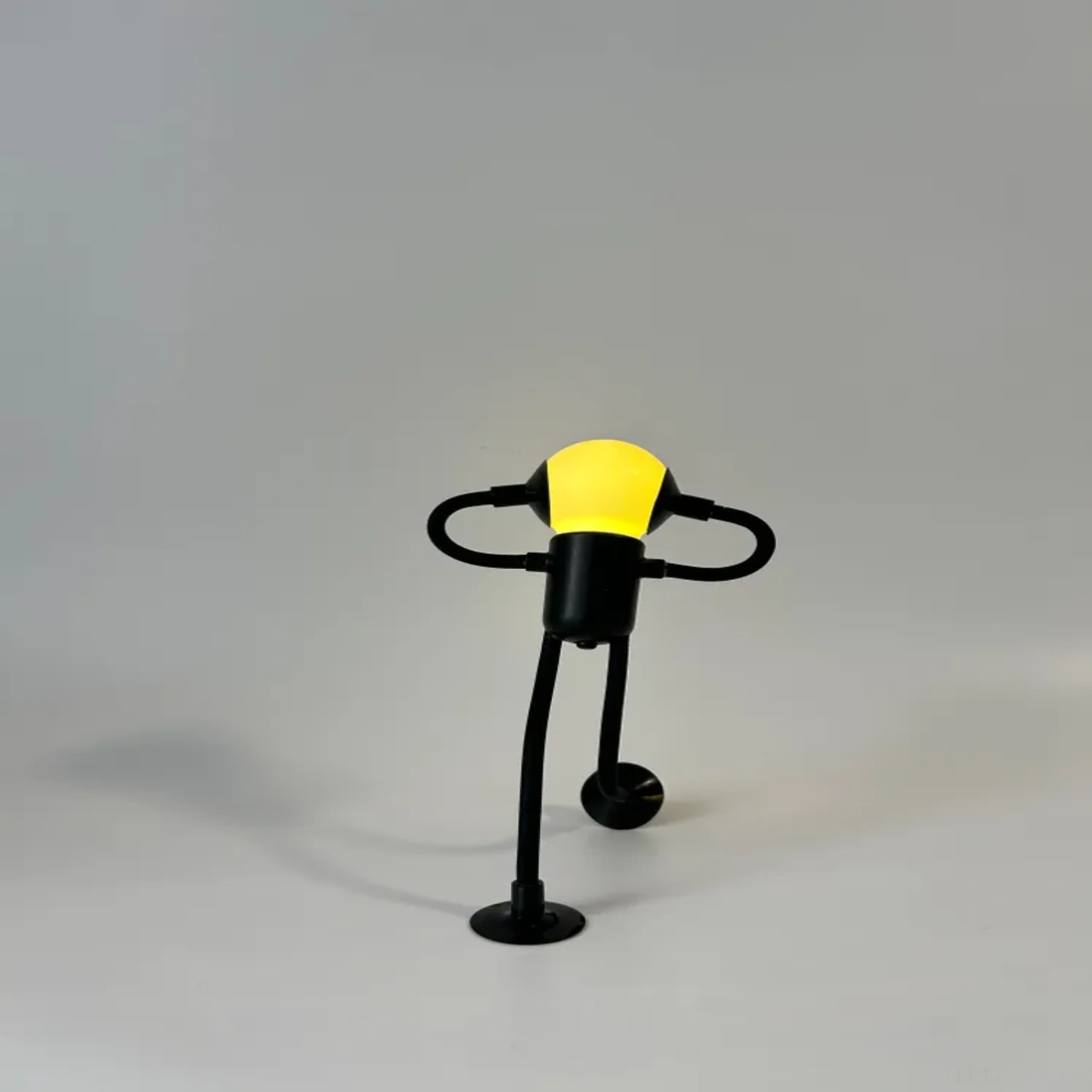 Yaleker Küçük Kişi Figürlü Akıllı Led Gece Lambası - Pil İle Çalışır, Yumuşak Işık, Yatak Odası/çocuk Odası İçin Siyah Desenli Dekoratif Aydınlatma Siyah