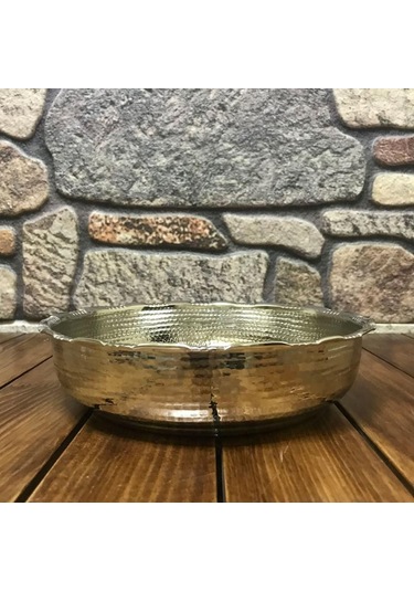 Nikelajlı Bakır Hamam Tası 20 Cm Gümüş