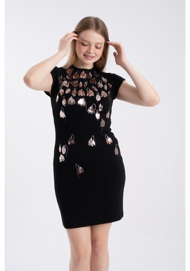 MODATALİKA Kadın Desenli Triko Elbise