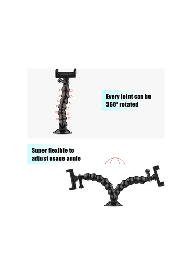 Jeemson 23cm Abs Materyalli 360 Döner Evcil/ Araçlı Sünger Tutucu, Telefon Tutucu İle Multifonksiyonel Vlog/ Gps/ Canlı Yayın Stantı
