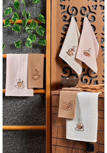 Casnack 6'lı Mutfak Havlusu Seti 40x60 - Kahve