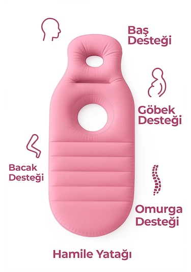 Robo Şişme Hamile Yatağı + Elektrikli Şişirme Pompası Pembe